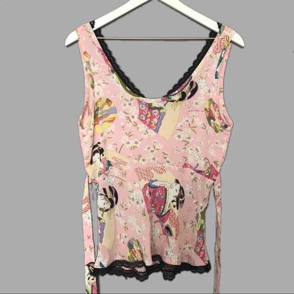 Lucy Love Pink Print Tie Back Top - Picture 5 of 7